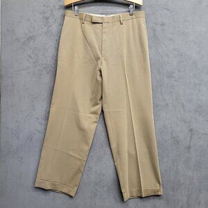 Hugo Boss Scarpa Chinos Mens 36x30 Trouser Pants Beige Flat Front‎ 100%Cotton